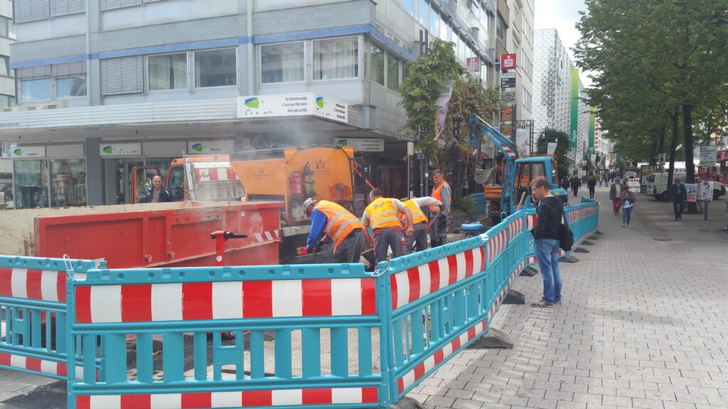 Neue Leitungen in der Fußgängerzone in Pforzheim